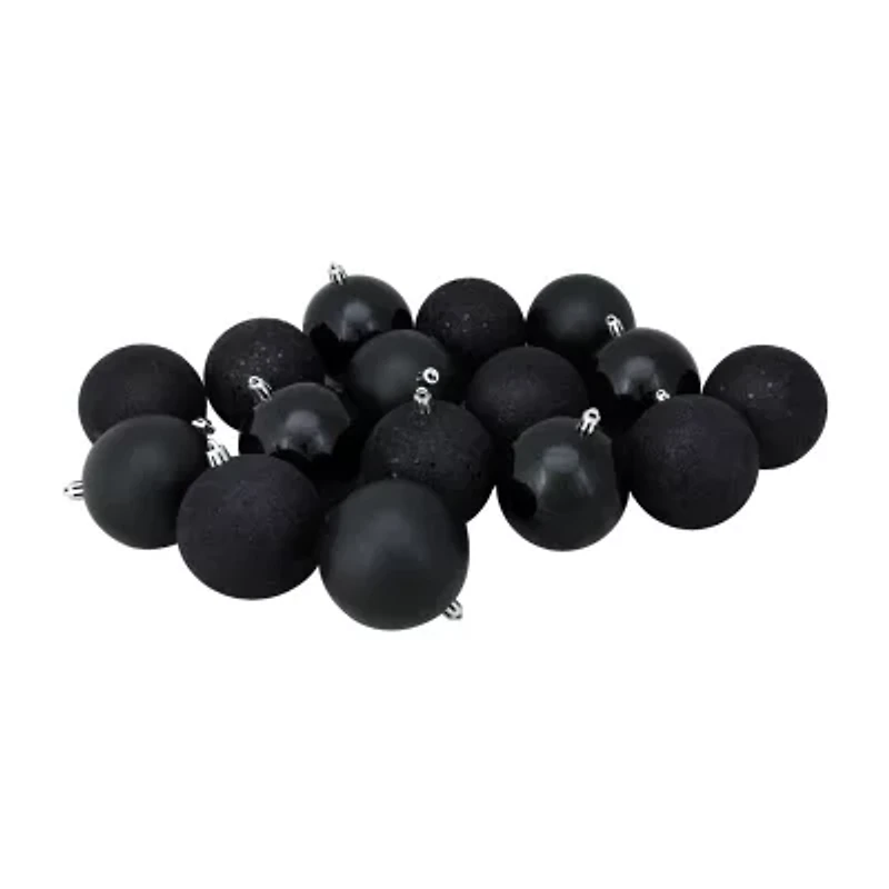Northlight Black 4-Finish Ball 16-pc. Christmas Ornament