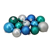 Northlight 2-Finish Blue Ball 72-pc. Christmas Ornament