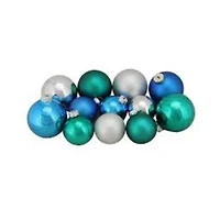 Northlight 2-Finish Blue Ball 72-pc. Christmas Ornament