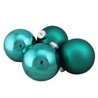 Northlight 2-Finish Blue Ball 72-pc. Christmas Ornament