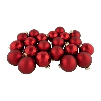 Northlight Red 2-Finish Ball 72-pc. Christmas Ornament