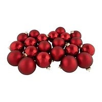 Northlight Red 2-Finish Ball 72-pc. Christmas Ornament