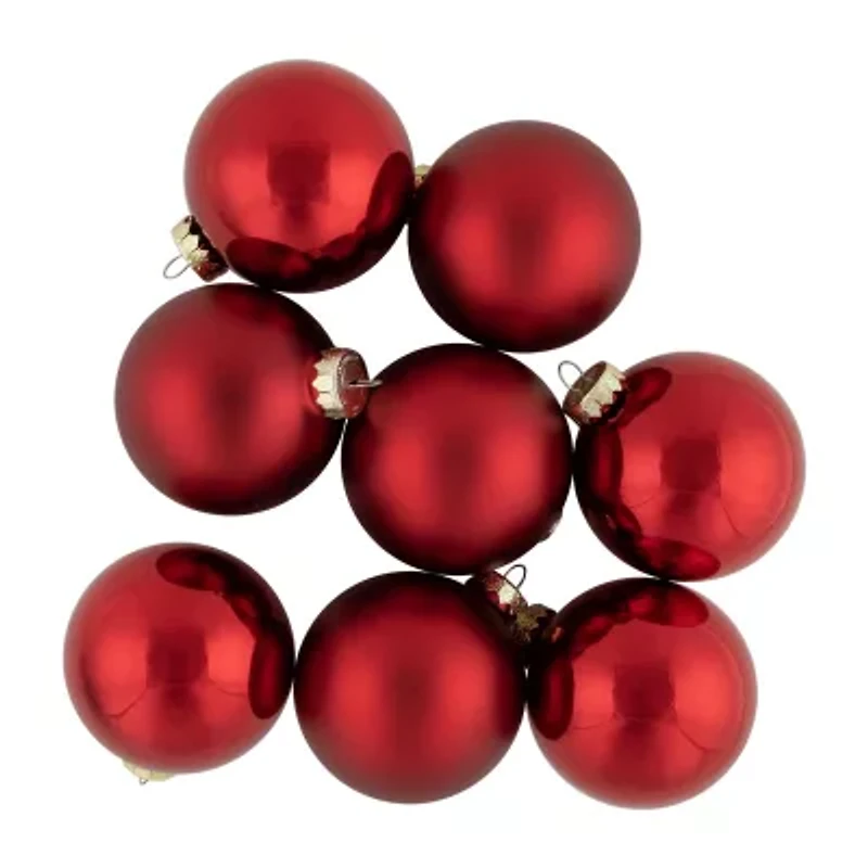 Northlight Red 2-Finish Ball 72-pc. Christmas Ornament