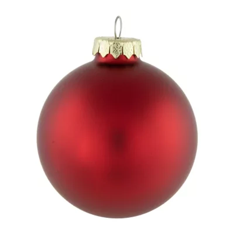 Northlight Red 2-Finish Ball 72-pc. Christmas Ornament