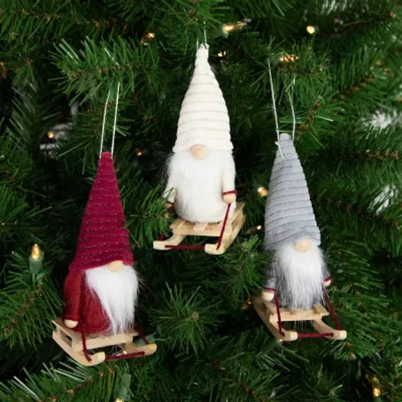Northlight Sledding Gnomes 3-pc. Christmas Ornament