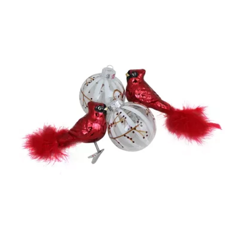 Northlight Birds Finish Ball 4-pc. Christmas Ornament