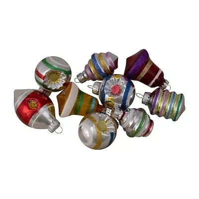 Northlight 2-Finish Glittered 9-pc. Christmas Ornament