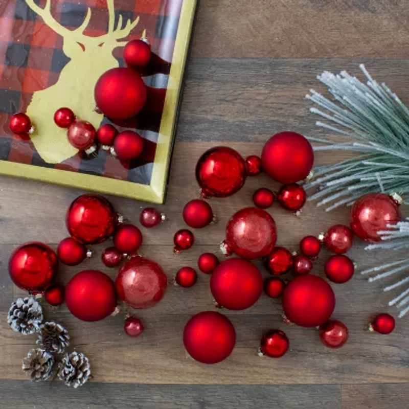 Northlight Red Glass Ball 40-pc. Christmas Ornament