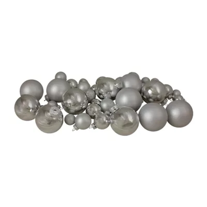 Northlight Silver Glass Ball 40-pc. Christmas Ornament