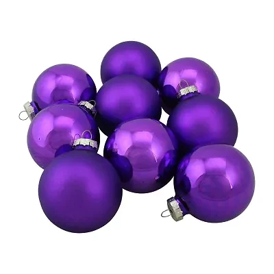 Northlight 2-Finish Glass Ball 9-pc. Christmas Ornament
