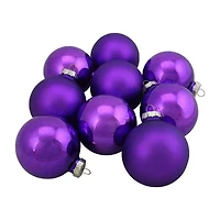 Northlight 2-Finish Glass Ball 9-pc. Christmas Ornament