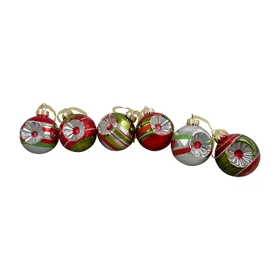 Northlight 2-Finish Retro Ball 6-pc. Christmas Ornament