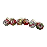 Northlight 2-Finish Retro Ball 6-pc. Christmas Ornament
