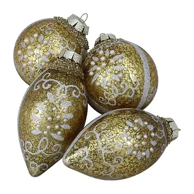 Northlight Shiny Glass Ball 4-pc. Christmas Ornament