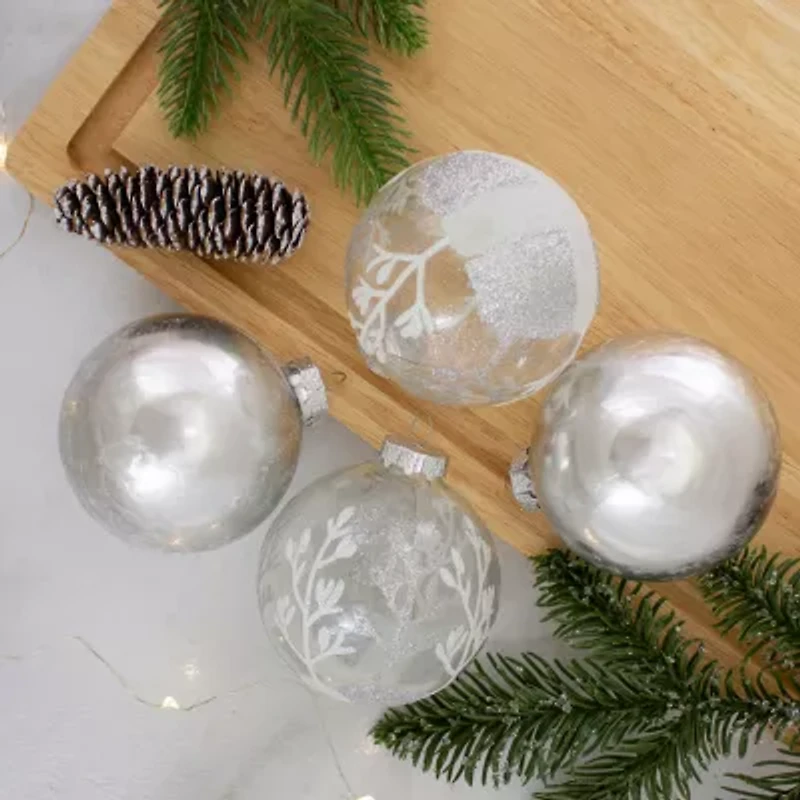 Northlight Glass 2-Finish Ball 4-pc. Christmas Ornament