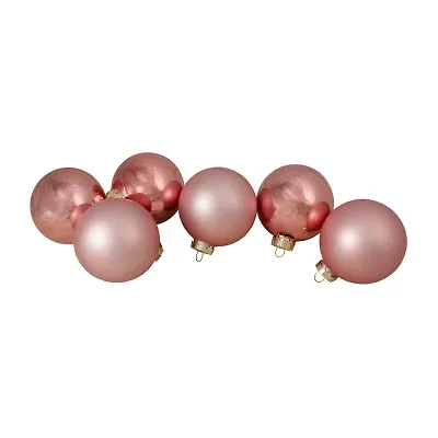 Northlight Baby Pink Glass Ball 6-pc. Christmas Ornament