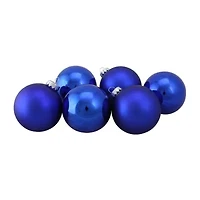 Northlight Blue Glass Ball 6-pc. Christmas Ornament