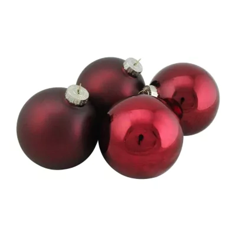 Northlight 2-Finish Glass Ball 4-pc. Christmas Ornament