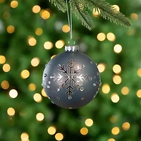 Northlight Snowflake Glass Ball 2-pc. Christmas Ornament