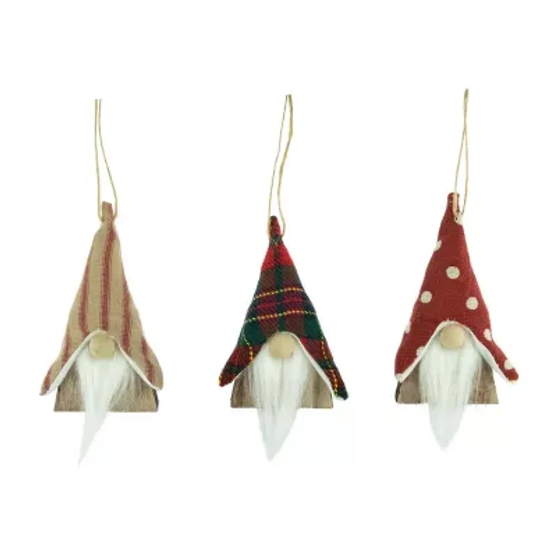 Northlight Wooden Gnomes 3-pc. Christmas Ornament