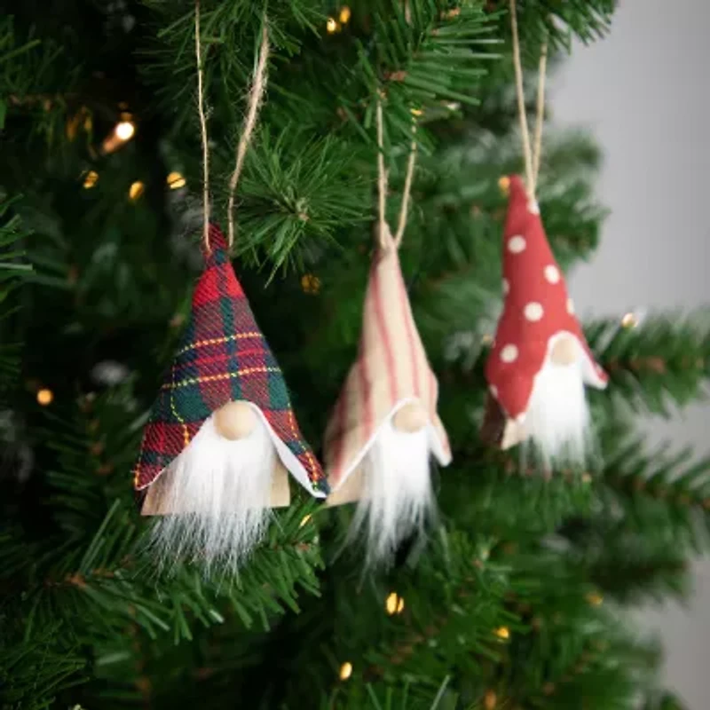 Northlight Wooden Gnomes 3-pc. Christmas Ornament