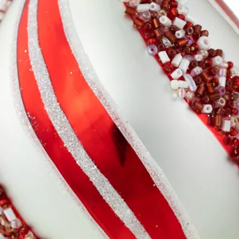 Northlight Striped Finial Glass 2-pc. Christmas Ornament