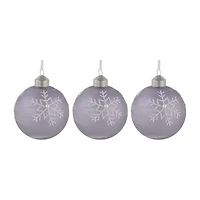 Northlight Purple Glass Ball 3-pc. Christmas Ornament