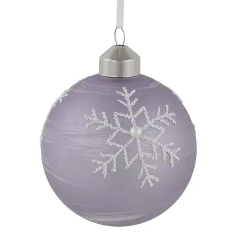 Northlight Purple Glass Ball 3-pc. Christmas Ornament