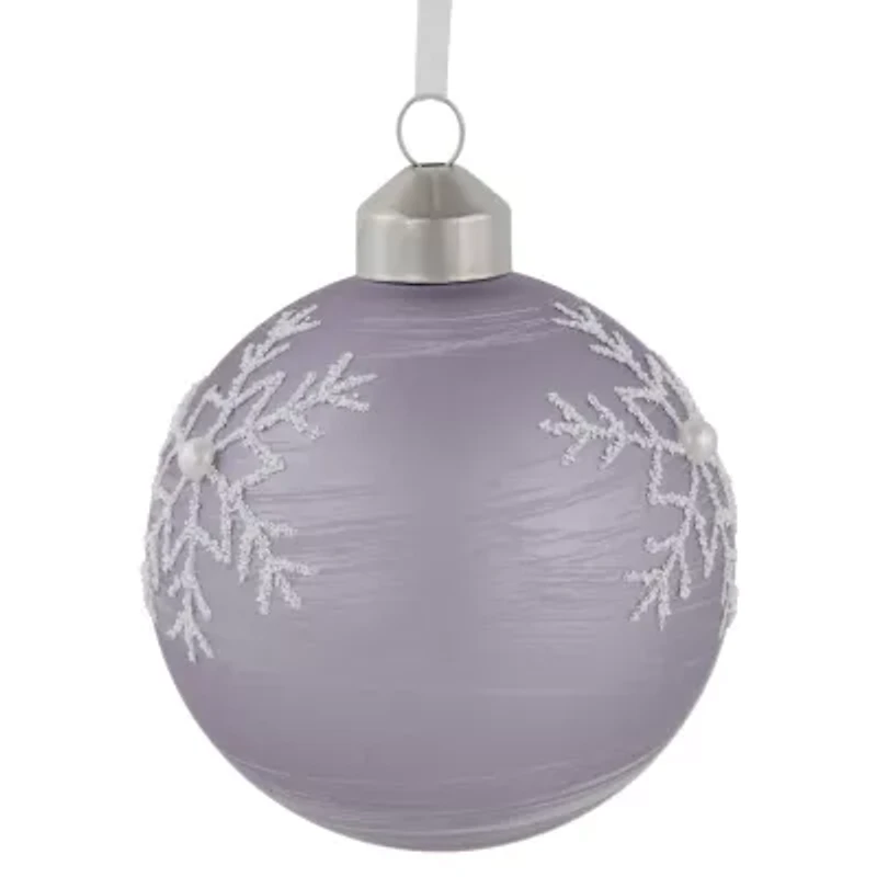 Northlight Purple Glass Ball 3-pc. Christmas Ornament