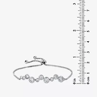 Womens 4 1/4 CT. T.W. Cubic Zirconia Sterling Silver Bolo Bracelet