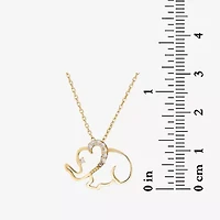 DiamonArt® Womens  Lab Created White Cubic Zirconia 18K Gold Over Silver Pendant Necklace