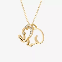 DiamonArt® Womens  Lab Created White Cubic Zirconia 18K Gold Over Silver Pendant Necklace