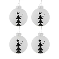 Northlight Glass Ball With Trees 4-pc. Christmas Ornament