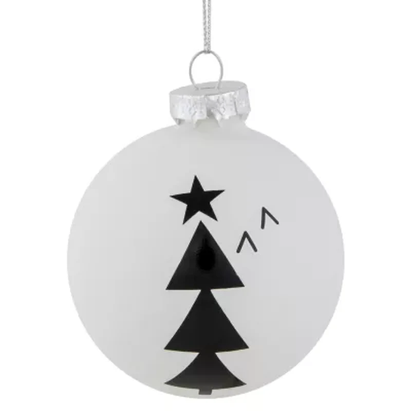 Northlight Glass Ball With Trees 4-pc. Christmas Ornament