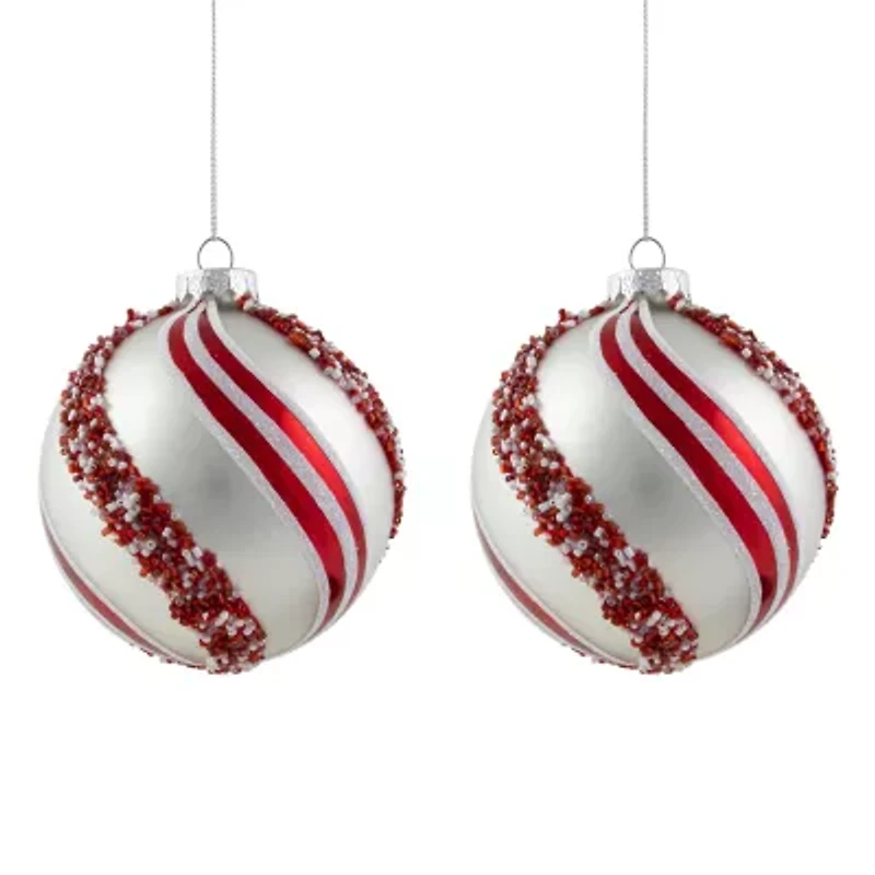 Northlight Striped Ball 2-pc. Christmas Ornament