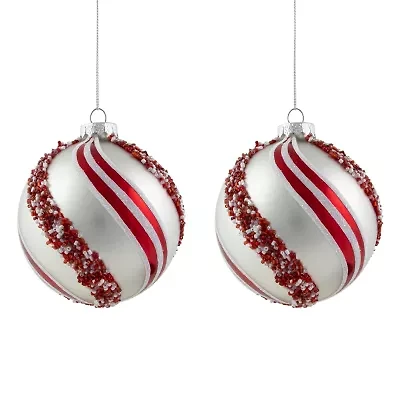 Northlight Striped Ball 2-pc. Christmas Ornament