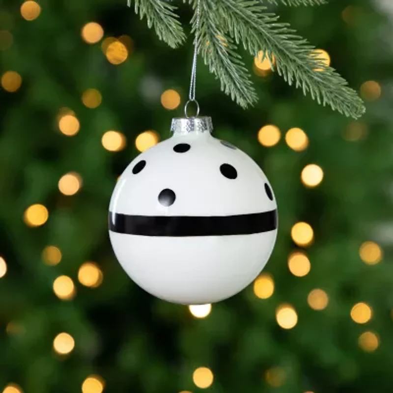 Northlight Striped Glass Ball 2-pc. Christmas Ornament
