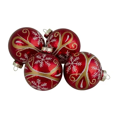 Northlight Glass Hanging Ball 4-pc. Christmas Ornament
