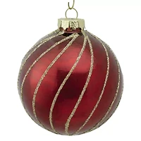 Northlight Red And Gold Striped Ball 4-pc. Christmas Ornament