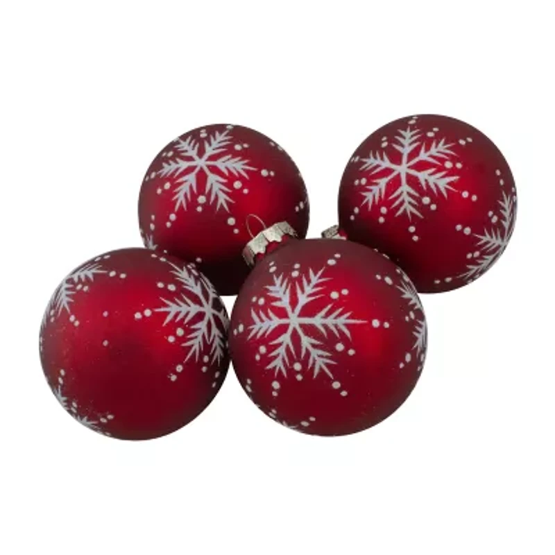 Northlight Matte Red Glass Ball 4-pc. Christmas Ornament