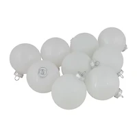 Northlight White Glass Ball 9-pc. Christmas Ornament