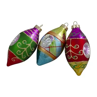Northlight Refleor Glass Finial 3-pc. Christmas Ornament