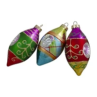 Northlight Refleor Glass Finial 3-pc. Christmas Ornament