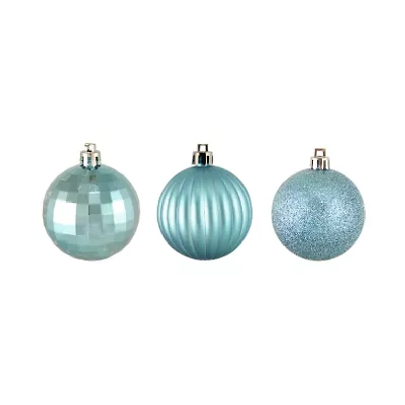 Northlight Blue 3-Finish Ball 100-pc. Christmas Ornament