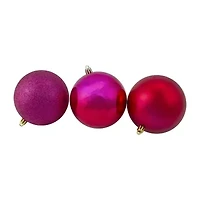 Northlight Pink 4-Finish Ball 12-pc. Christmas Ornament