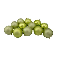 Northlight Green 4-Finish Ball 12-pc. Christmas Ornament