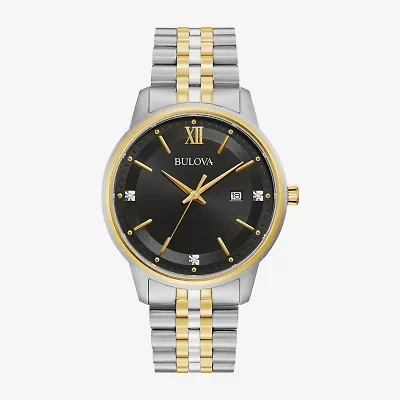 Bulova His and Hers Adult Two Tone Stainless Steel 2-pc. Watch Boxed Set 98x125