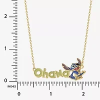 Disney Classics Ohana Womens 18K Gold Over Brass 16 Inch Pendant Necklace