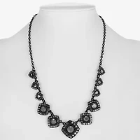 Mixit Black Womens Gray 17 Inch Collar Necklace