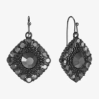 Mixit Black Womens Gray Glass Drop Earrings